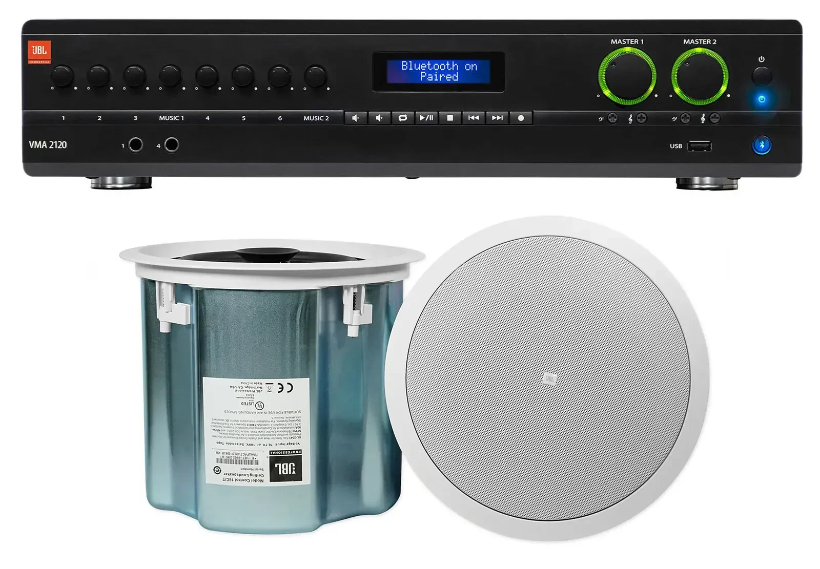 Потолочная акустика JBL Control 18C/T White с усилителем (пара)