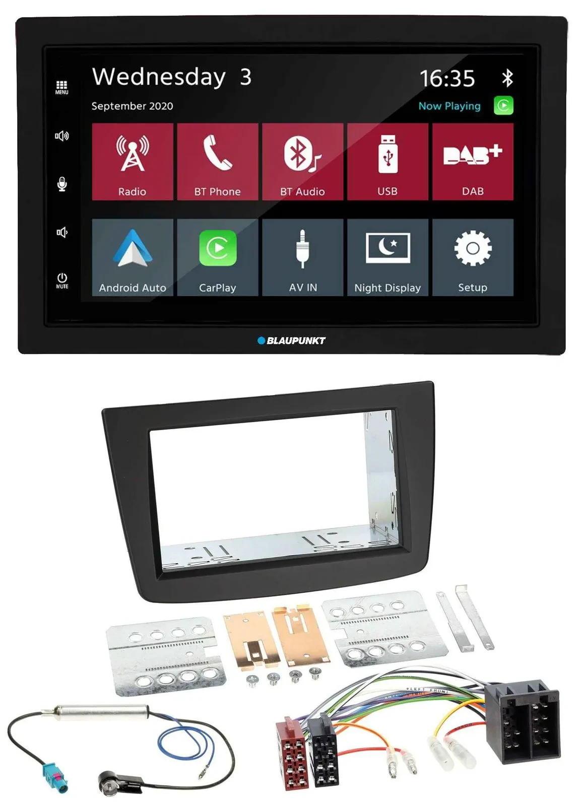 Blaupunkt DAB Bluetooth USB MP3 2DIN Autoradio für Alfa Romeo Mito 08-14 955 ISO