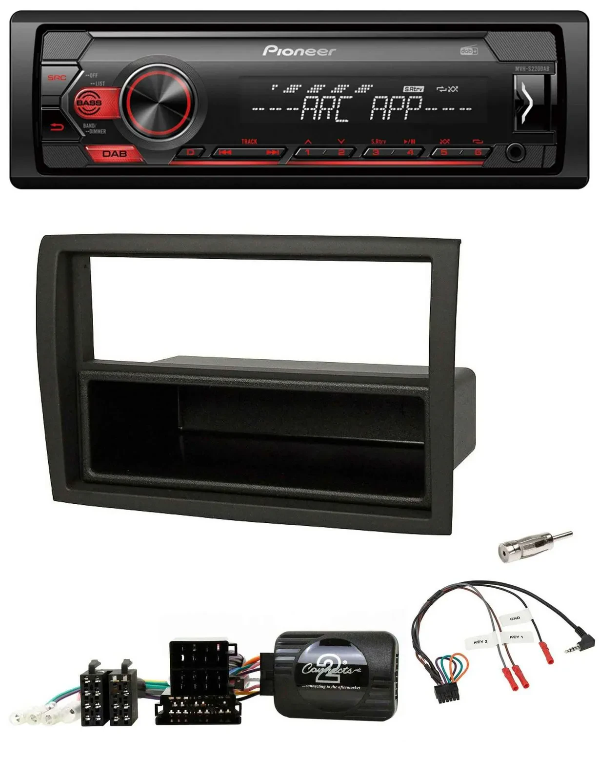 Автомагнитола Pioneer DAB 1-DIN USB MP3 для Fiat Ducato (2012–2015) черная