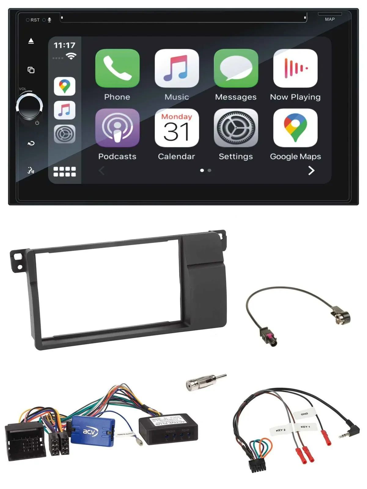 Blaupunkt DAB Lenkrad TMC Bluetooth USB 2DIN Navigation für BMW 3er E46 2002-200