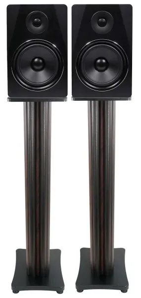 2 Rockville APM8B 8" USB Studio Monitor Speakers+36" Dark Wood Premium Stands