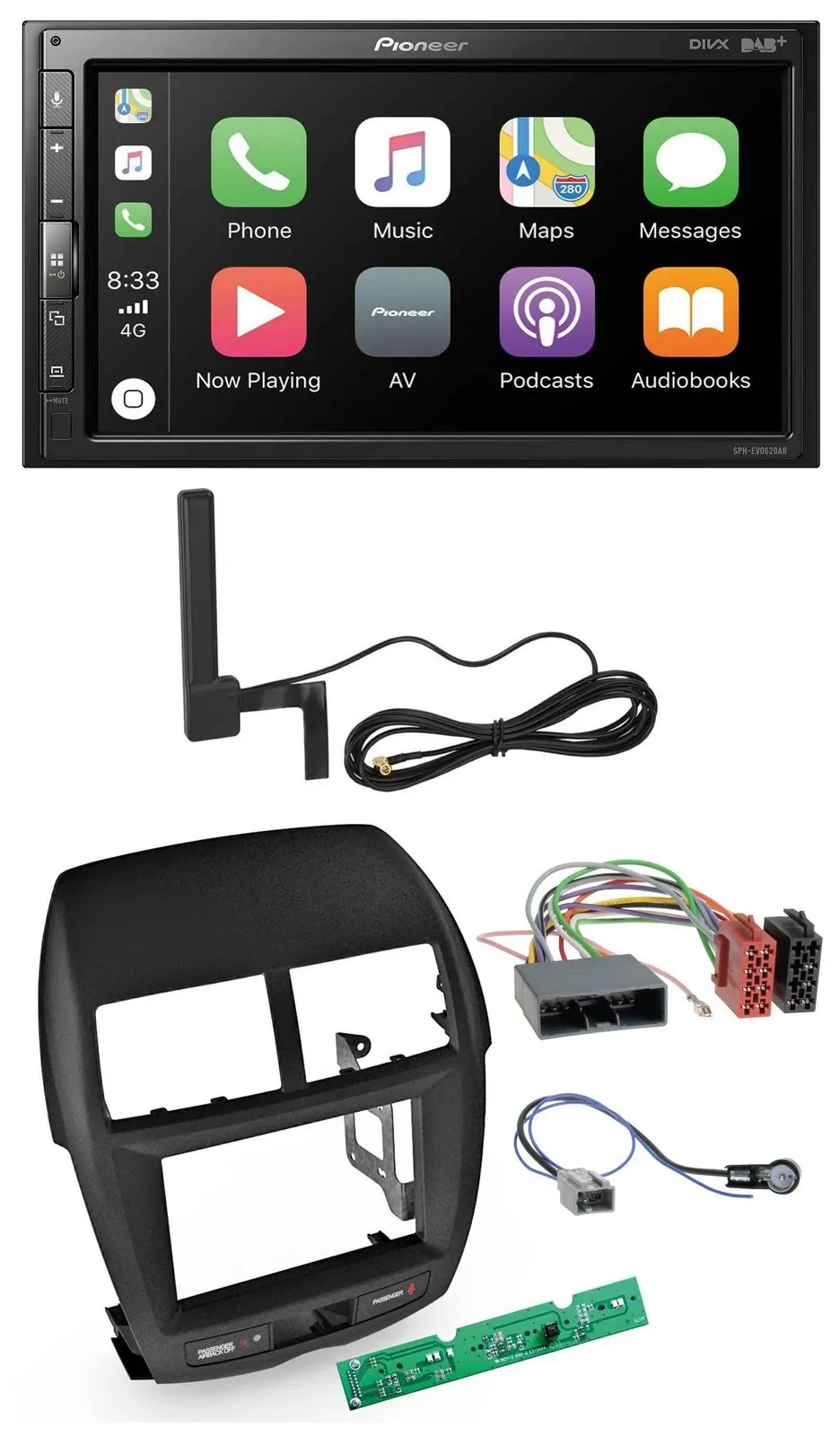Pioneer USB 2DIN Bluetooth DAB MP3 Autoradio für Mitsubishi ASX 2010-2014