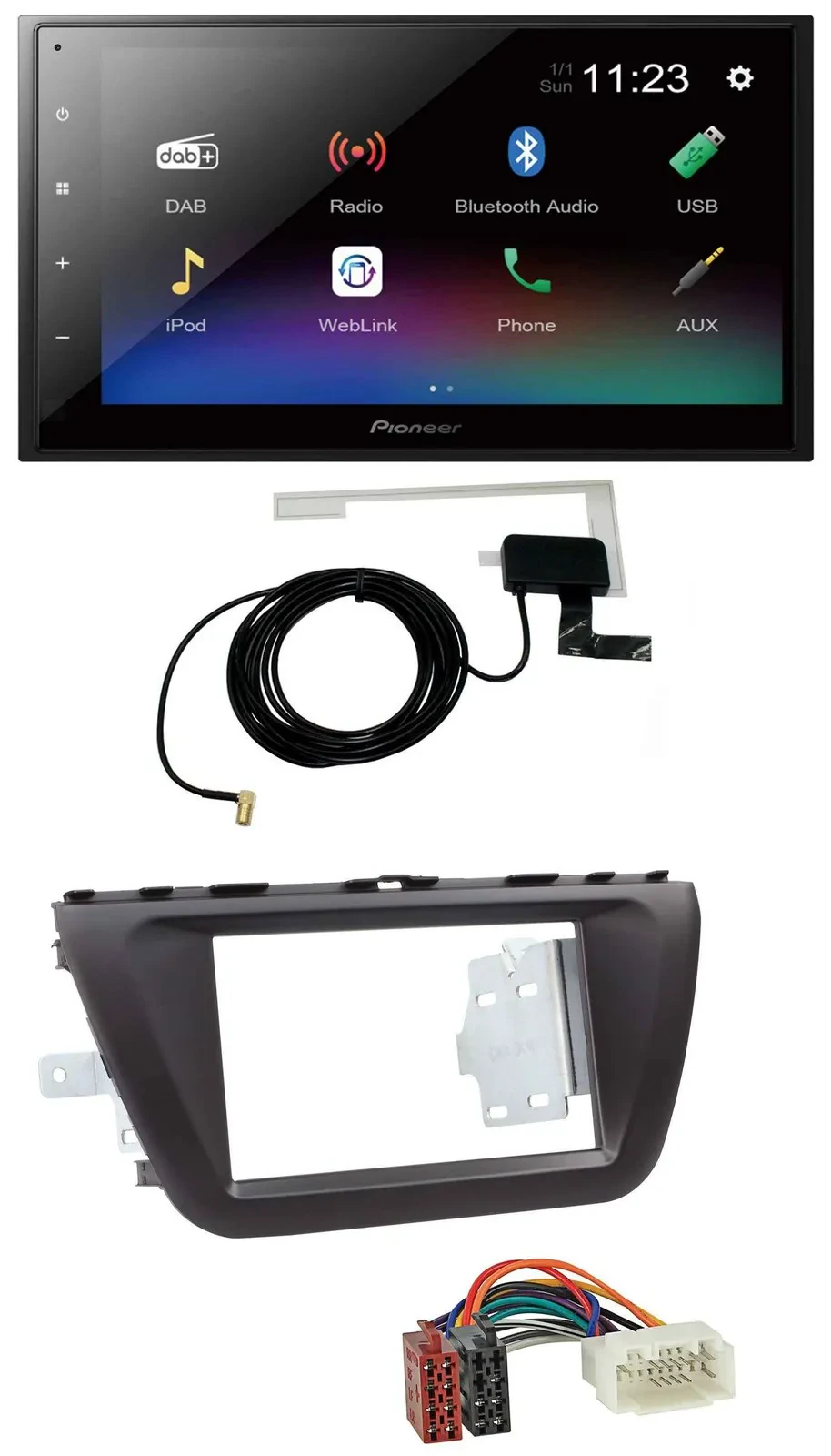 Автомагнитола для Suzuki SX4 (с 2013) Pioneer 2DIN, DAB, Bluetooth, USB, MP3