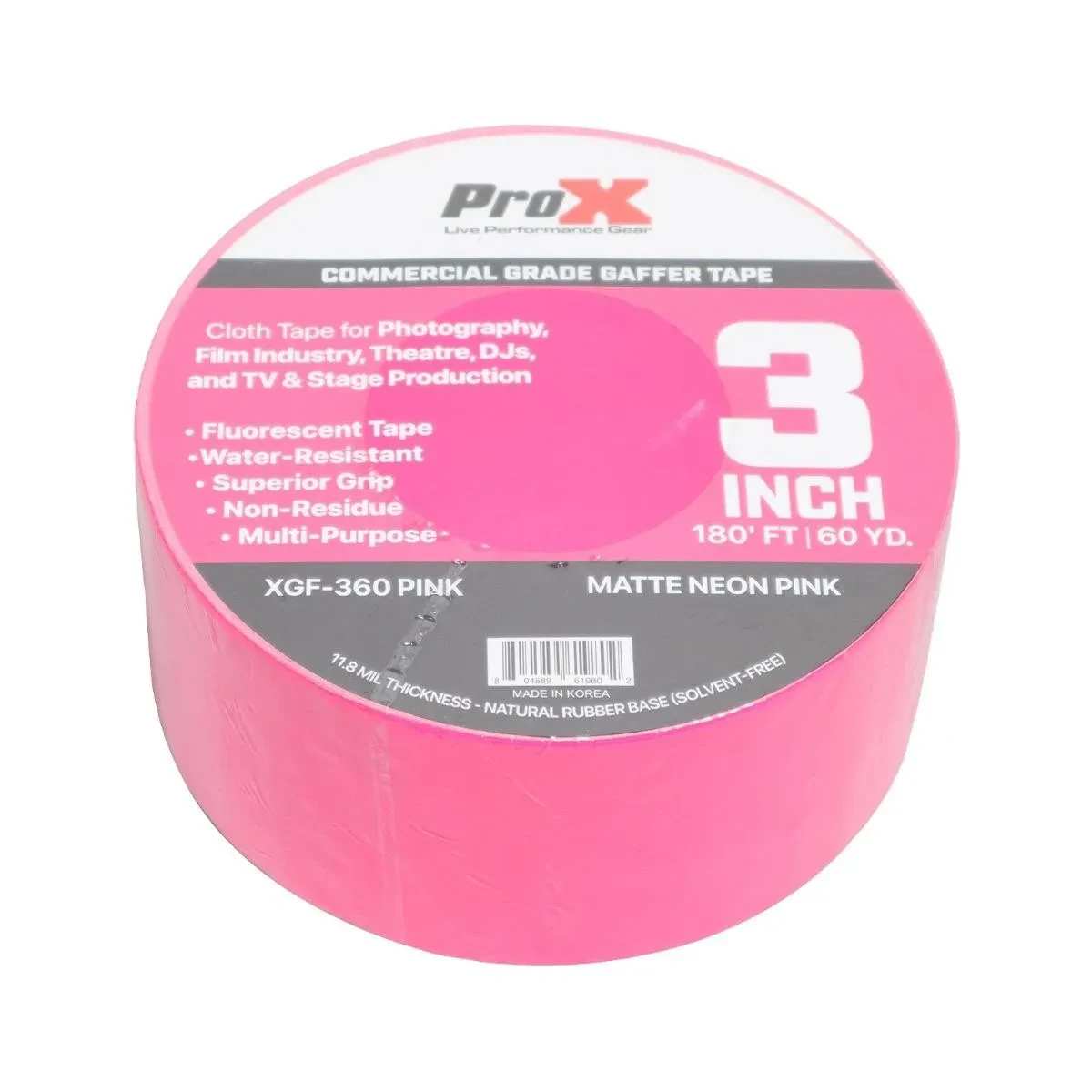 ProX XGF-360PINK 3" 180FT 60YD Pink Commercial Grade Gaffer Tape