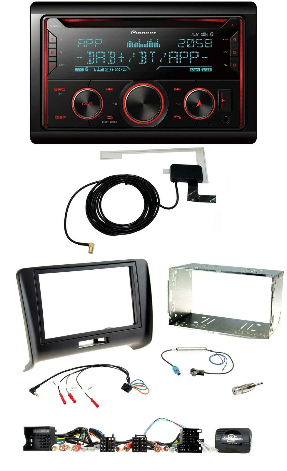 Автомагнитола Pioneer 2DIN DAB USB CD Bluetooth для Audi TT (2006–2014)