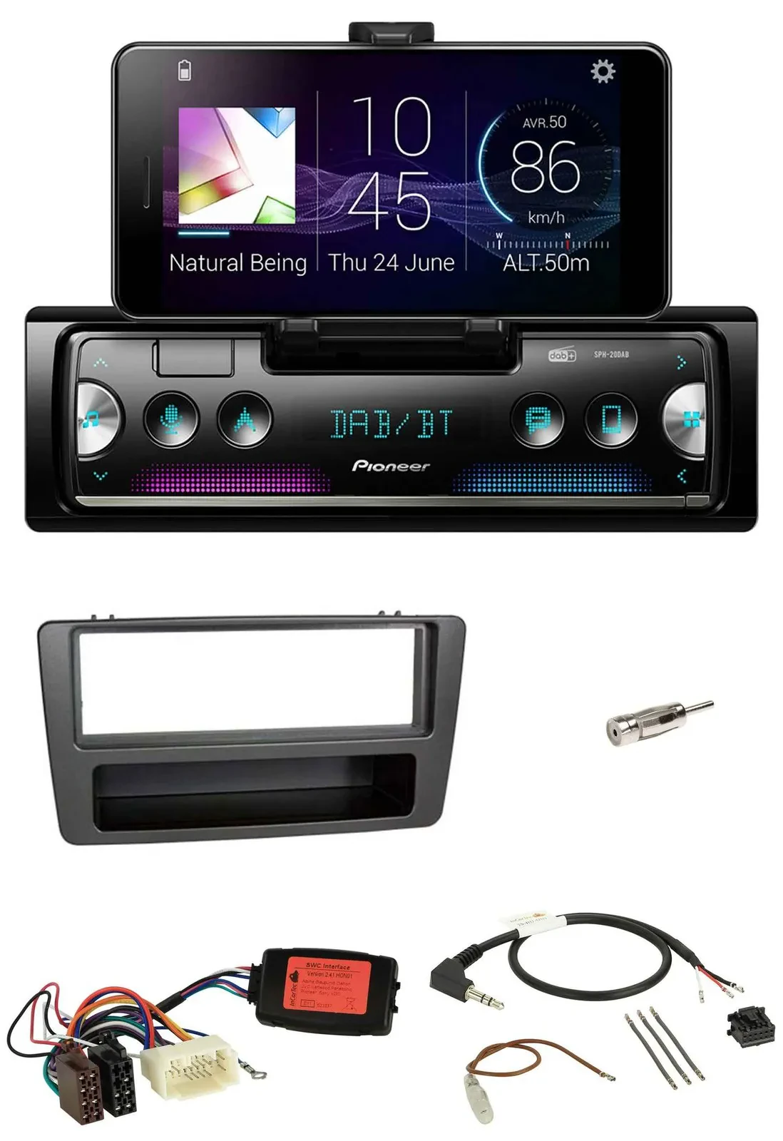 Автомагнитола Pioneer Bluetooth, DAB, USB, для Honda Civic 2001–2003, черная
