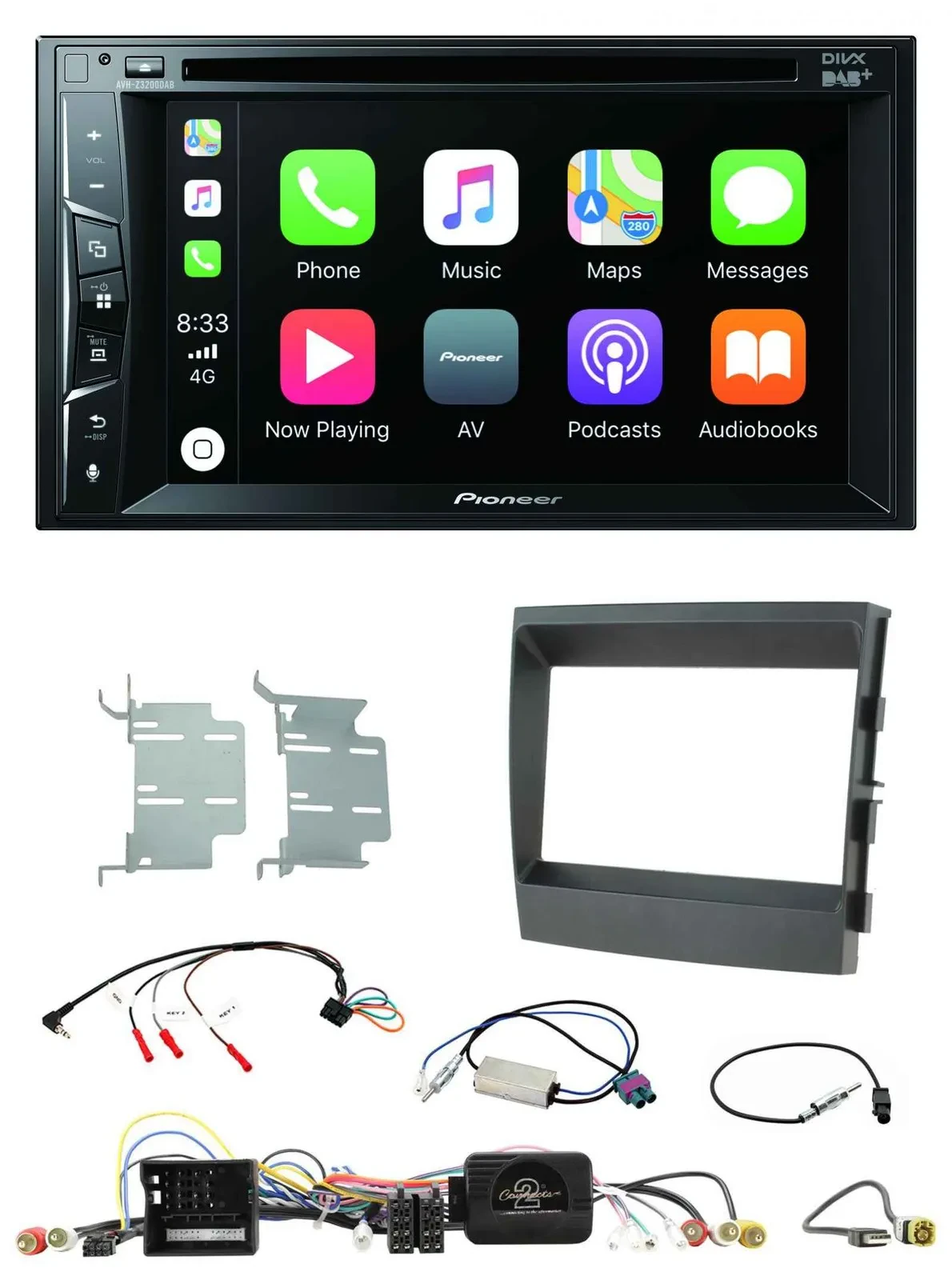 Pioneer Lenkrad USB DVD Bluetooth DAB 2DIN Autoradio für Porsche Panamera 2009-2