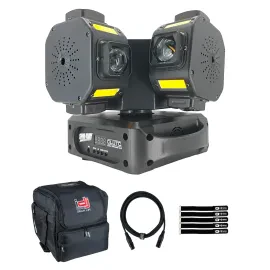 SPIN-FURY 200W RGBW LED DMX Motion Strobe Laser DJ Stage Light Fixture w Bag