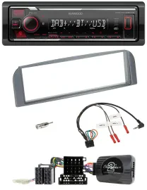 Автомагнитола для Alfa Romeo 147/GT (2007–2010) Kenwood Bluetooth USB DAB, антрацит