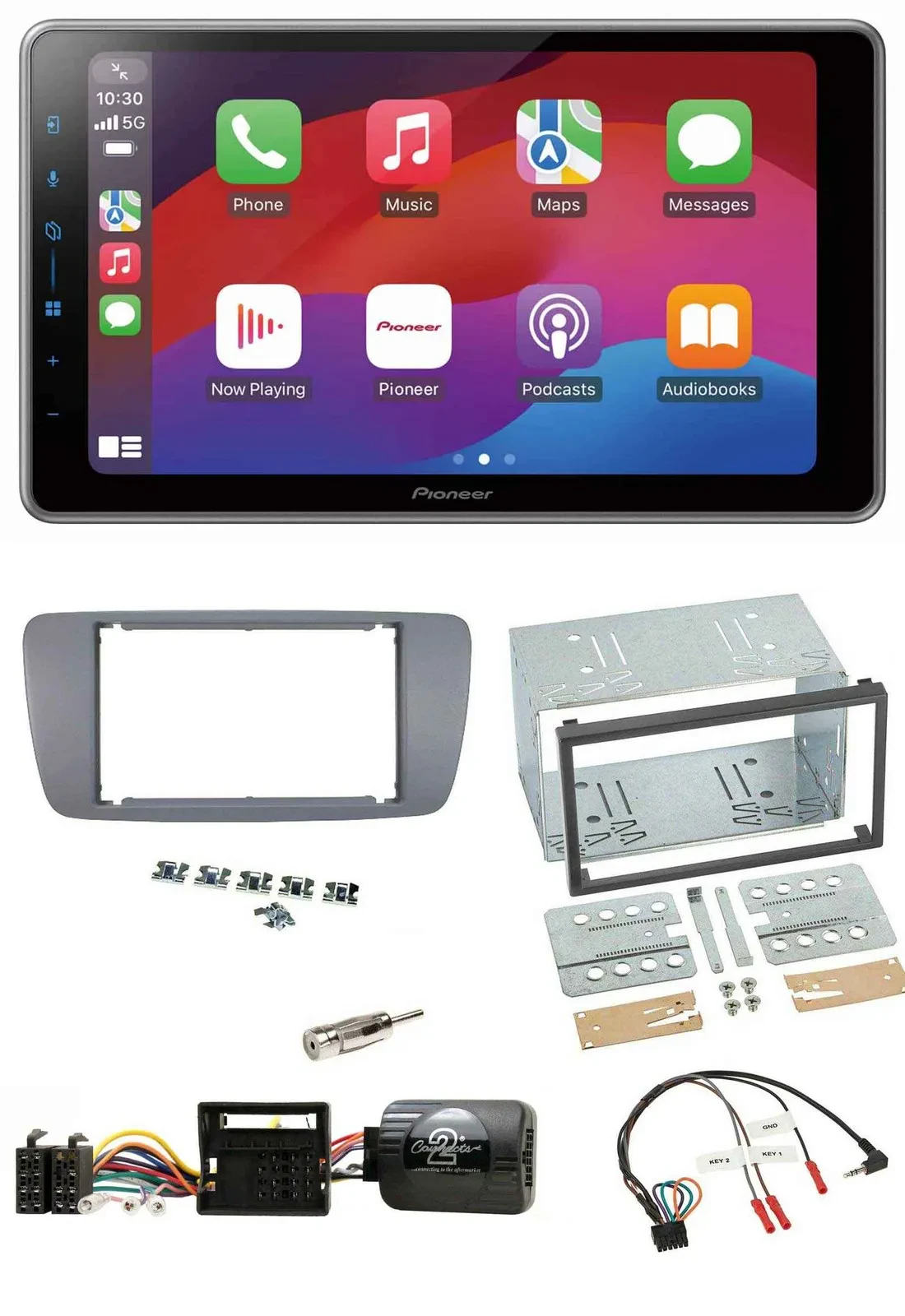 Автомагнитола Pioneer 2-DIN, USB, DAB, Bluetooth, для Seat Ibiza (с 2008), поддержка управления с руля