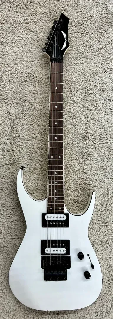 Dean Guitars 6 String Exile X Floyd Electric Guitar, White Satin EXILEX F SWH