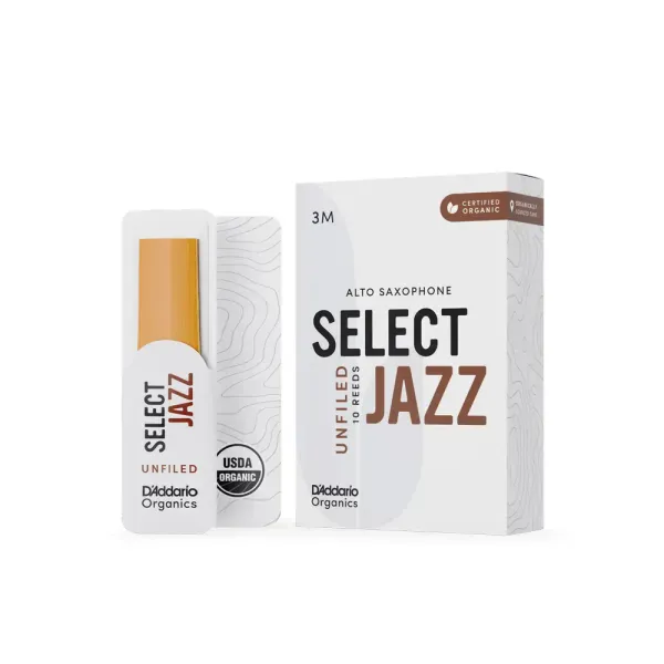 Трость для саксофона D'Addario ORRS10ASX3M Organic Select Jazz Unfiled 3M (10 штук)