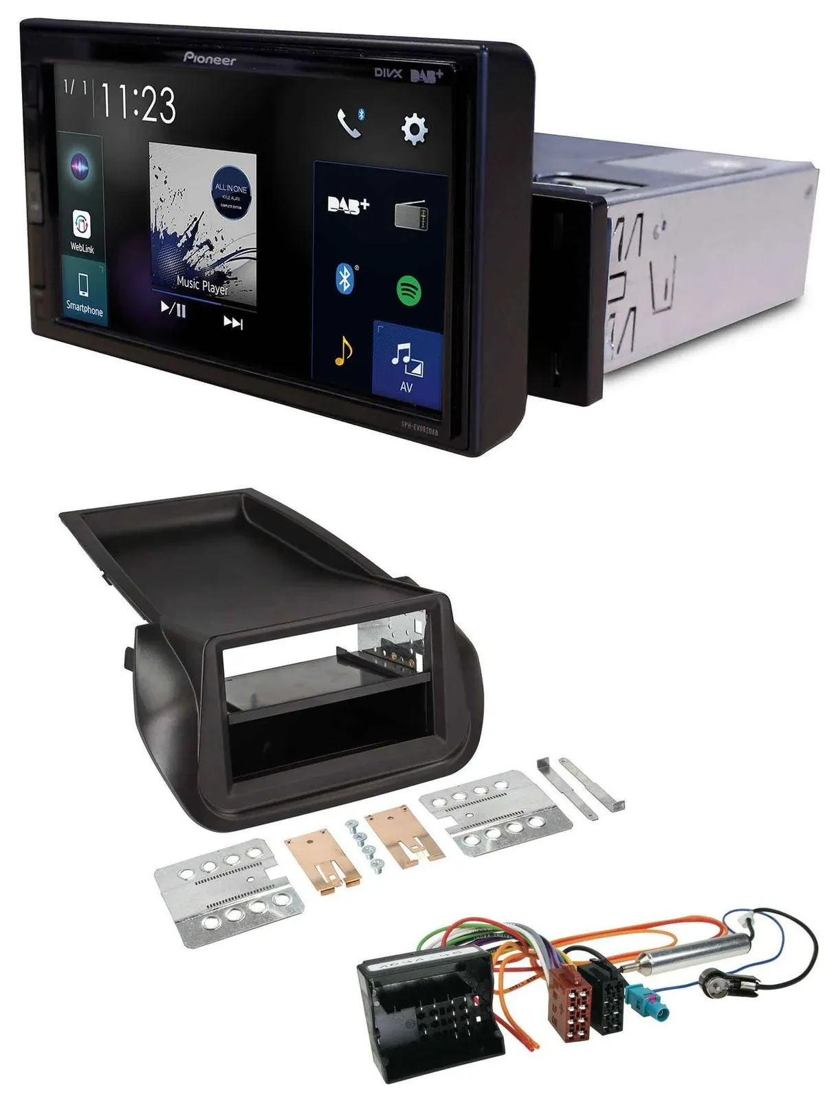 Pioneer DAB MP3 Bluetooth USB Autoradio für Citroen Nemo Peugeot Bipper ab 2008