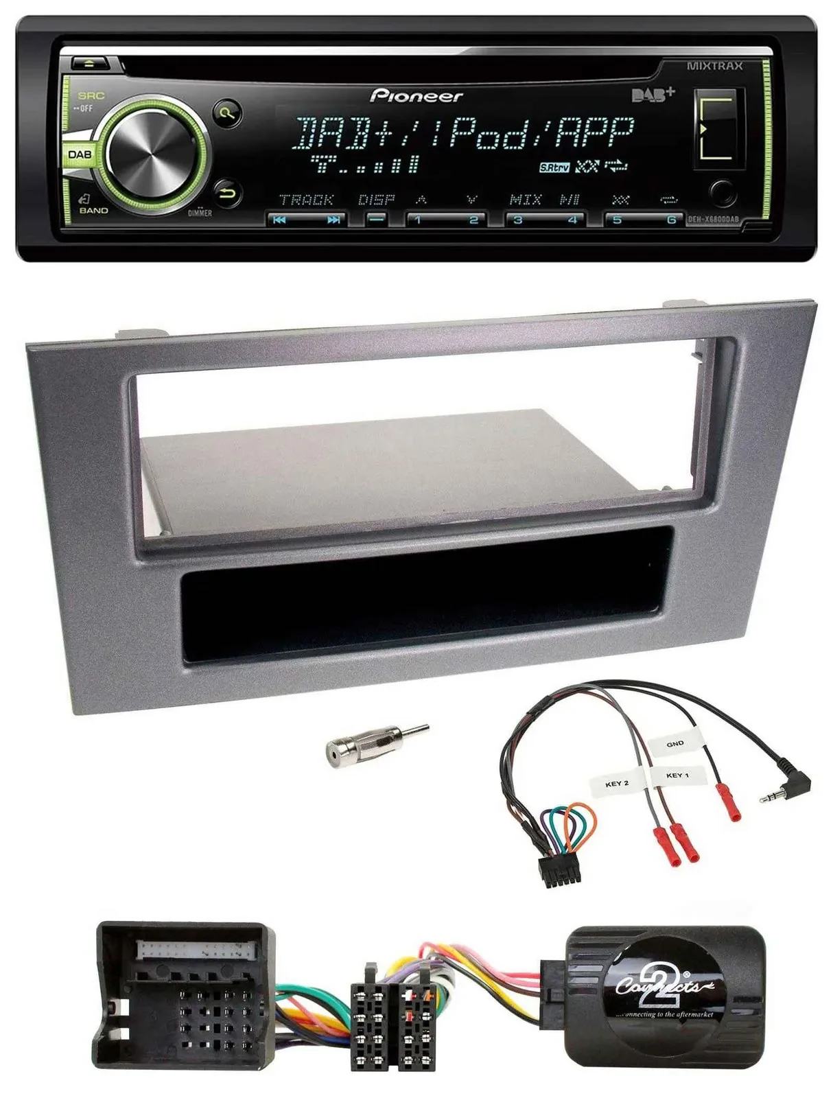 Pioneer DAB USB MP3 Lenkrad CD Autoradio für Ford Mondeo 2004-2007 anthrazit