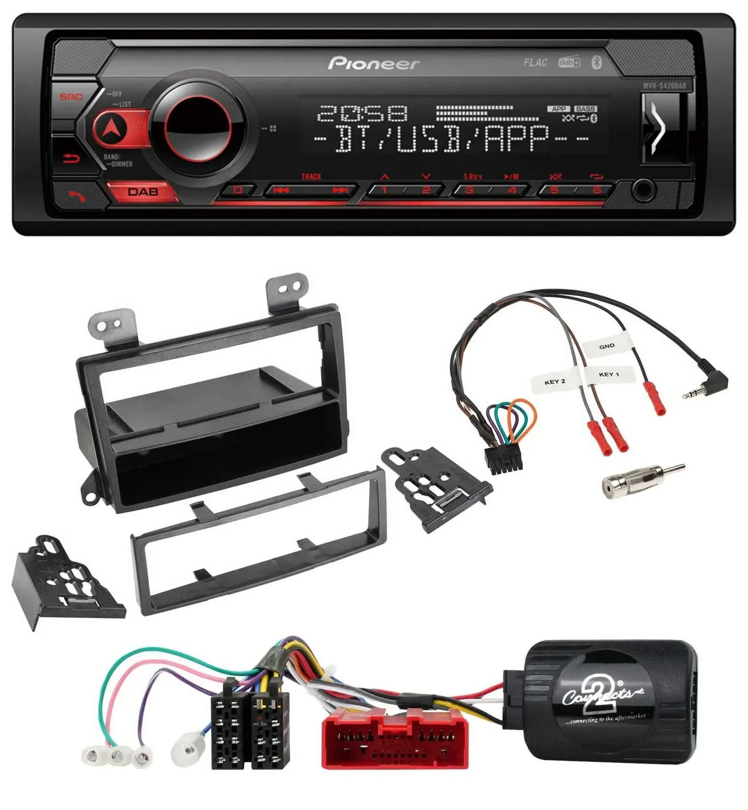 Pioneer Lenkrad USB DAB Bluetooth Autoradio für Mazda MPV (2000-2006)