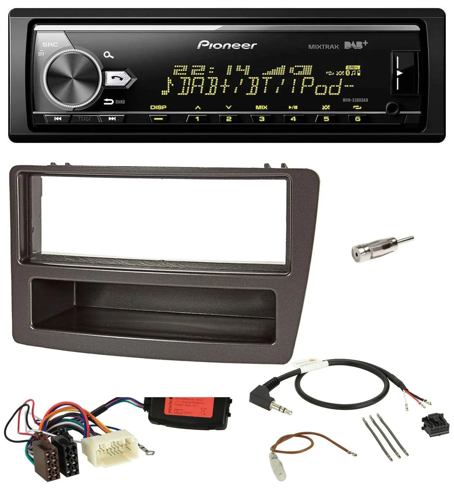 Pioneer Bluetooth USB DAB Lenkrad Autoradio für Honda Civic 04-06 anthrazit