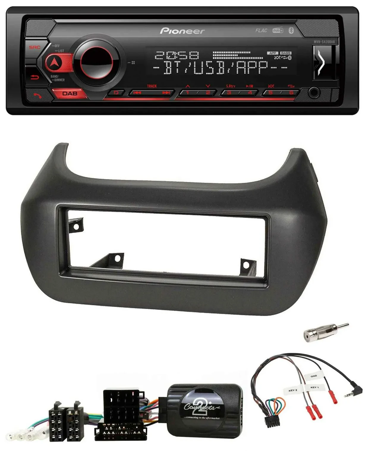 Pioneer Lenkrad USB DAB Bluetooth Autoradio für Fiat Fiorino Citroen Nemo Peugeo
