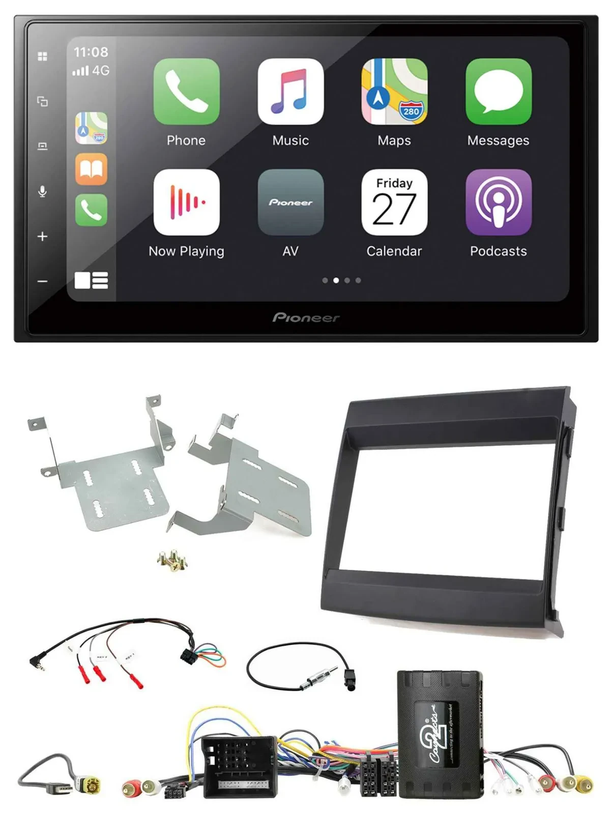 Pioneer Lenkrad Bluetooth DAB 2DIN USB Autoradio für Porsche Cayenne 11-16 Infoa