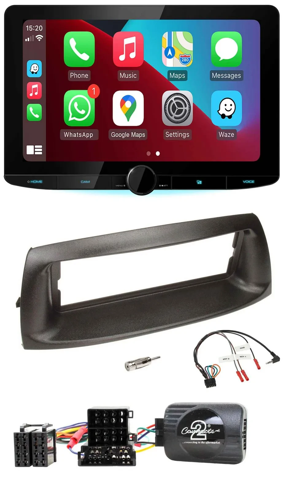 Kenwood Lenkrad USB DAB Bluetooth Autoradio für Fiat Punto 1999-2005