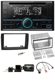 Kenwood CD 2DIN DAB USB Lenkrad Bluetooth Autoradio für Fiat Idea 06-12 schwarz