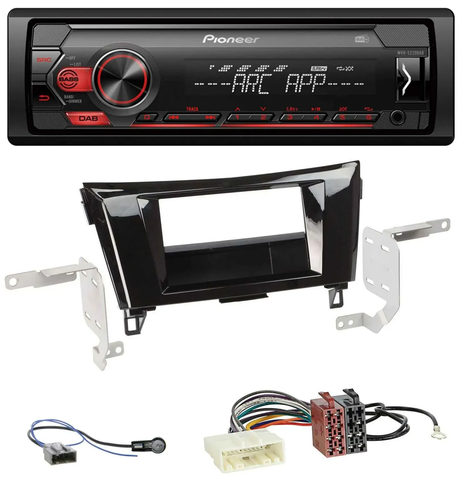 Pioneer DAB 1DIN MP3 AUX USB Autoradio für Nissan Qashqai X-Trail ab 2014