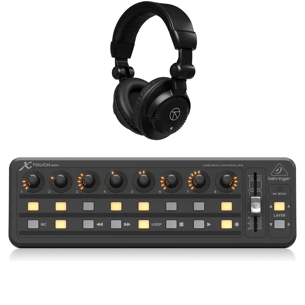 Behringer X-Touch Mini Ultra-Compact Universal USB Controller with TAPH100 Studi