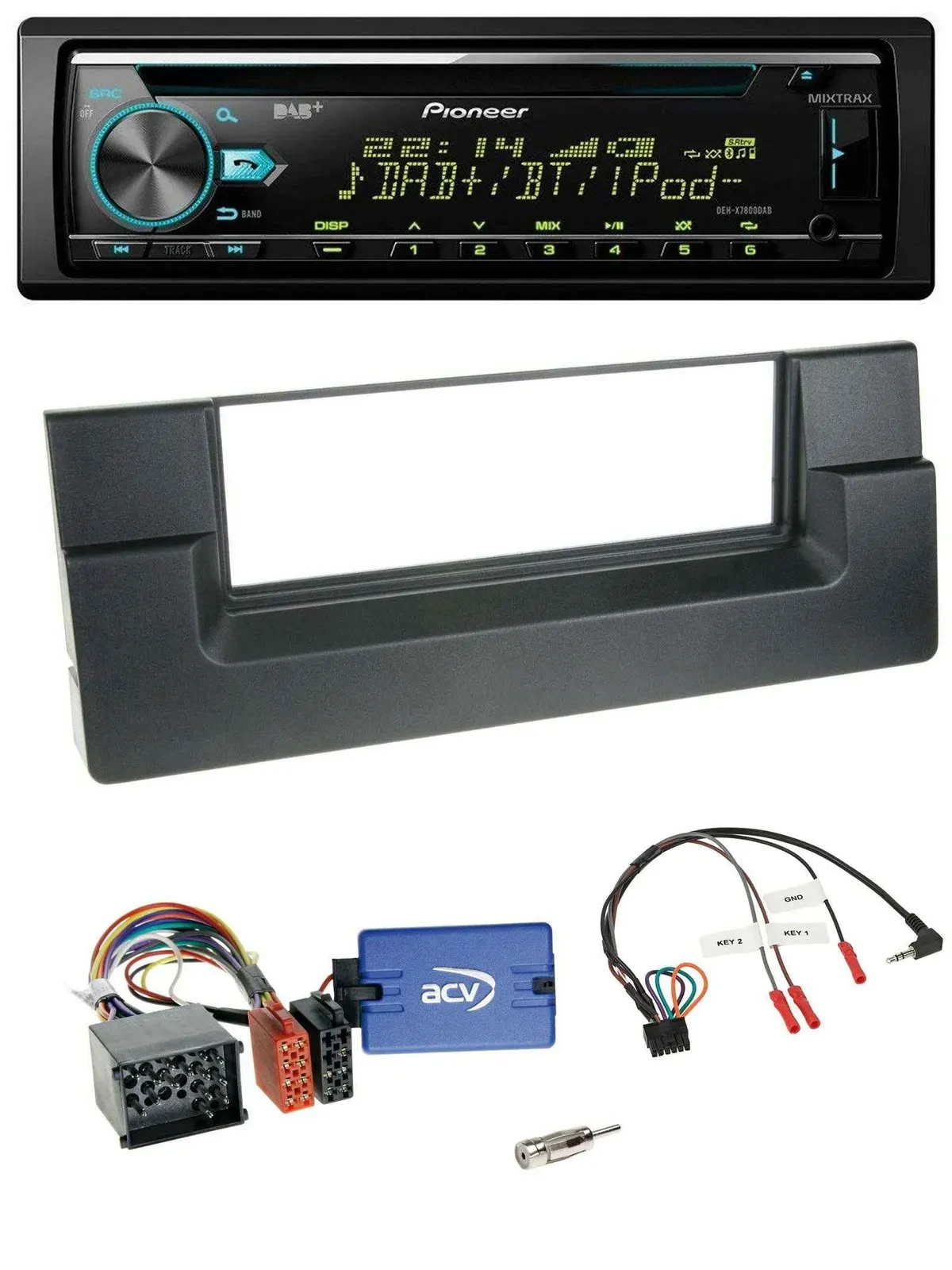 Автомагнитола Pioneer DAB CD USB Bluetooth для BMW 5 Series E39 (1996–2001) с поддержкой управления на руле