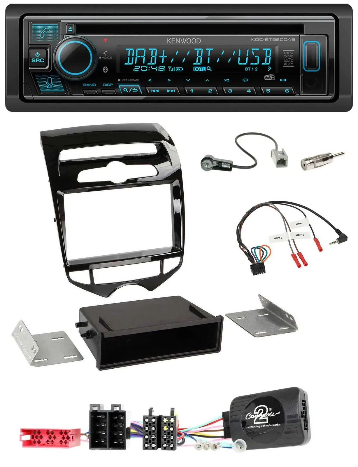 Kenwood Bluetooth DAB CD Lenkrad USB Autoradio für Hyundai ix20 ab 2010 autom. K