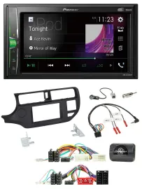Pioneer 2DIN Lenkrad DAB USB Bluetooth Autoradio für Kia Rio UB 11-15 schwarz