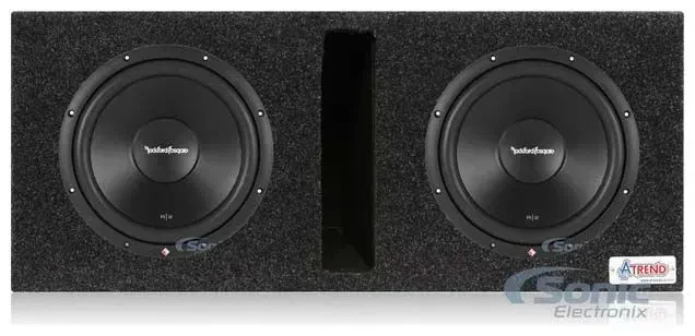 Сабвуфер пассивный Rockford Fosgate R2D4-12 + 12DQV 12" в портированном двойном корпусе (набор, пара)