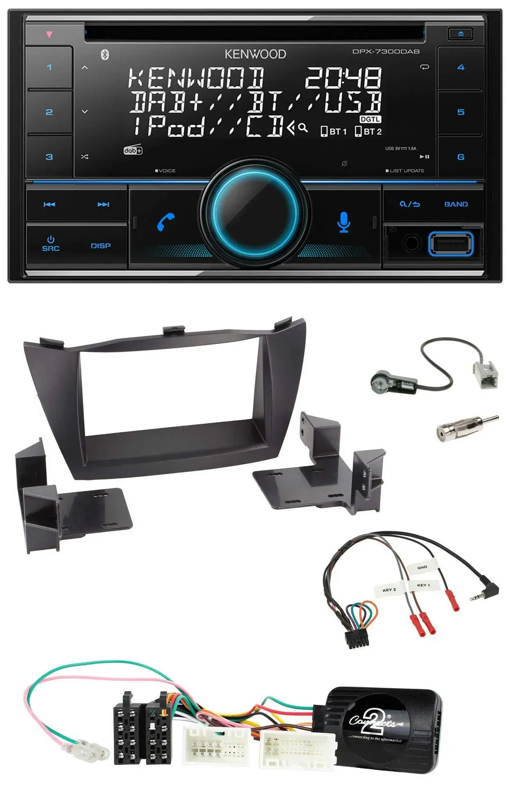 Kenwood CD 2DIN DAB USB Lenkrad Bluetooth Autoradio für Hyundai ix35 2010-2013 o
