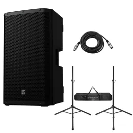 Electro-Voice ZLX-G2 15" 1000W Bluetooth Powered Loudspeaker, w/Stands and Cable