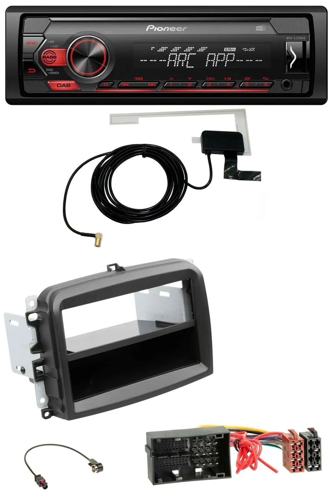 Автомагнитола для Fiat 500L (с 2012) Pioneer 1 DIN, USB, DAB, MP3, AUX