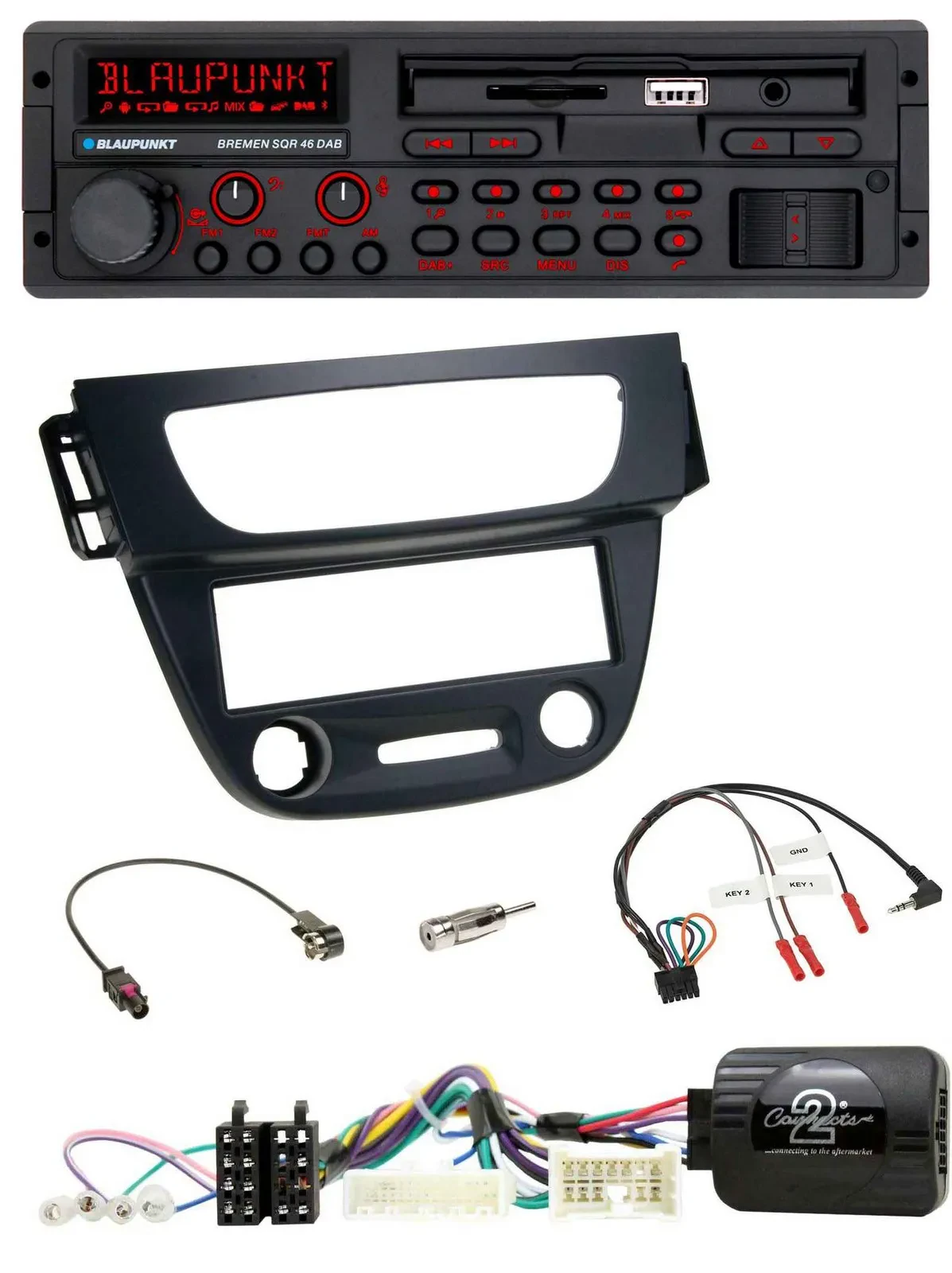 Автомагнитола Blaupunkt SD, USB, Bluetooth, DAB, управление с руля, для Renault Megane/Fluence (2012)
