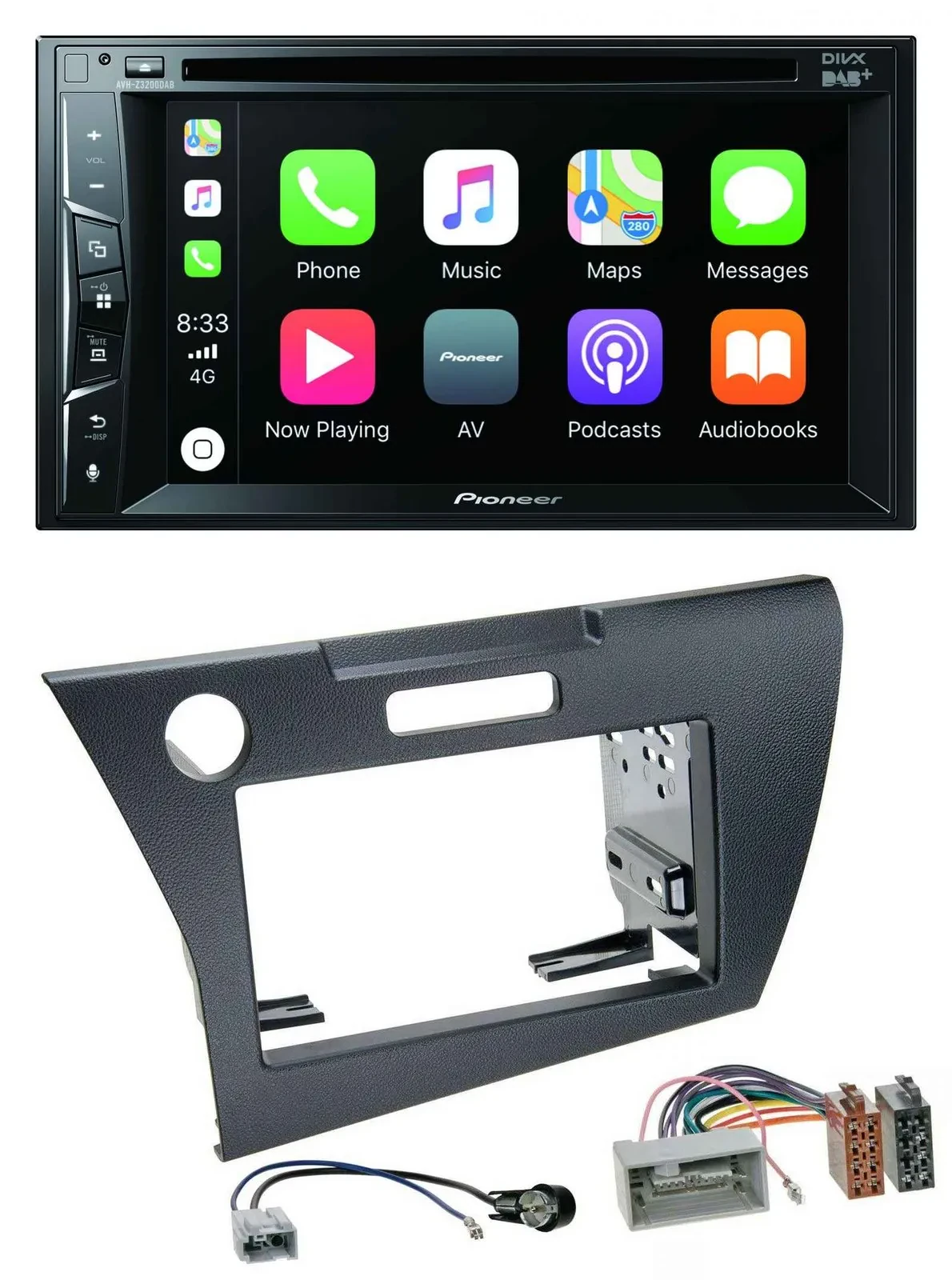 Автомагнитола для Honda CR-Z Pioneer 2-DIN, MP3/USB/DVD, Bluetooth, DAB