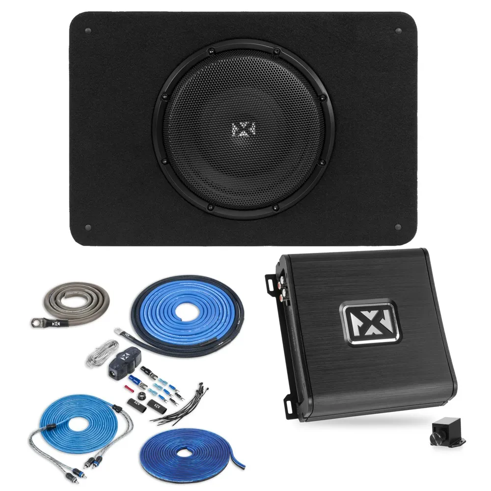 Сабвуфер NVX BXSQ110 с корпусом, морским усилителем и комплектом проводки (набор)