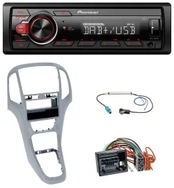 Pioneer MP3 1DIN DAB USB AUX Autoradio für Opel Astra J ab 2009 Platin silber