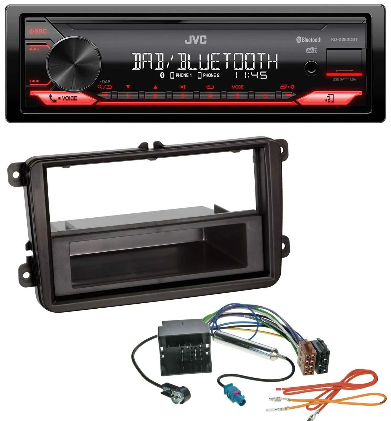 JVC Bluetooth USB DAB MP3 Autoradio für VW Transporter T5 T6 Caravelle Multivan