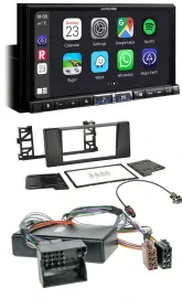 Alpine 2DIN DAB USB MP3 Bluetooth Autoradio für BMW 5er E39 X5 E53 Aktivsystem Q