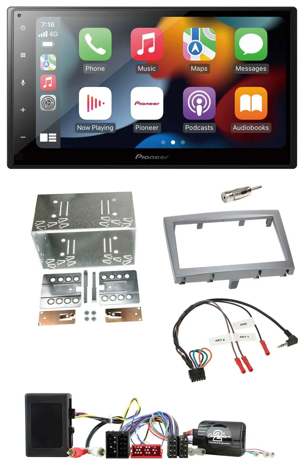 Pioneer DAB Bluetooth 2DIN USB Lenkrad Autoradio für Porsche 911 Boxster Cayman