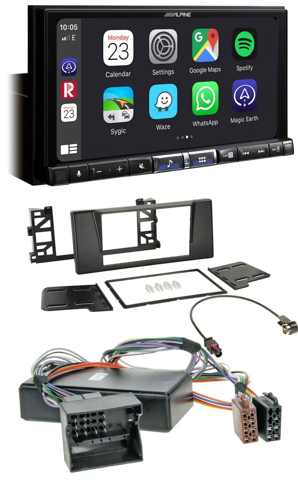 Alpine 2DIN DAB USB MP3 Bluetooth Autoradio für BMW 5er E39 X5 E53 Aktivsystem Q