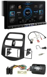 Alpine DAB 2DIN USB Bluetooth Lenkrad Autoradio für Chevrolet Spark KLM 2012-201