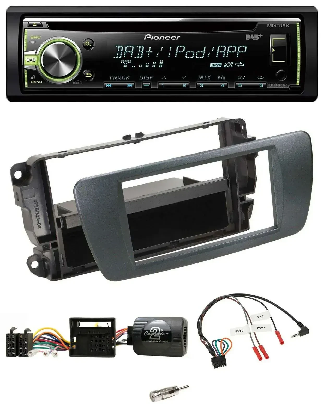 Автомагнитола Pioneer CD, DAB, USB, MP3 для Seat Ibiza черный