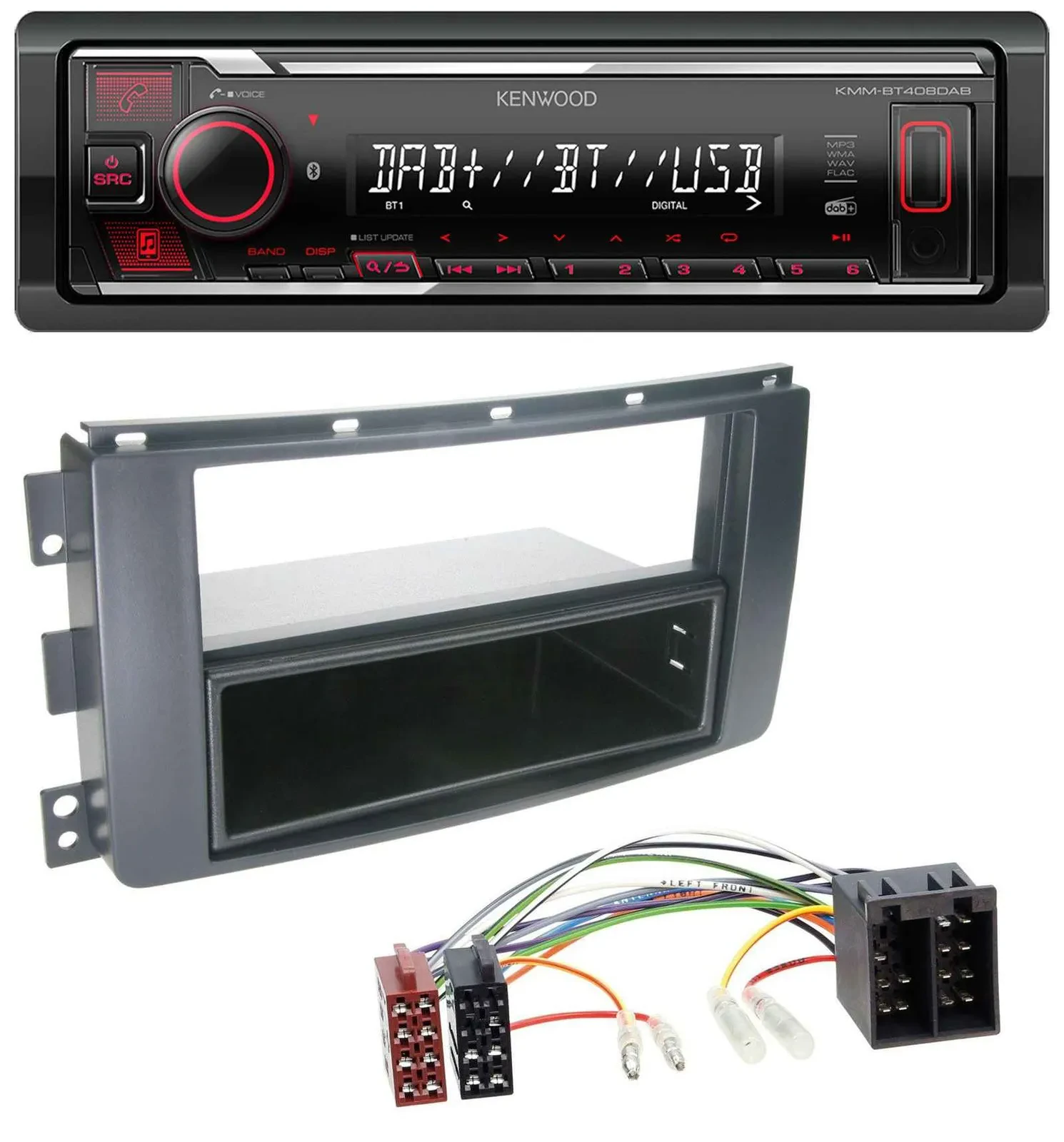Kenwood MP3 Bluetooth USB DAB Autoradio für Smart ForFour 454 ForTwo 451 ISO