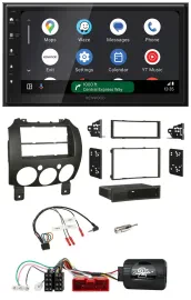 Kenwood DAB Bluetooth USB Lenkrad 2DIN Autoradio für Mazda 2 2007-2014
