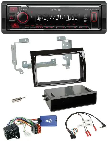 Kenwood Lenkrad Bluetooth USB DAB Autoradio für Fiat Ducato 2008-11 Profi piano