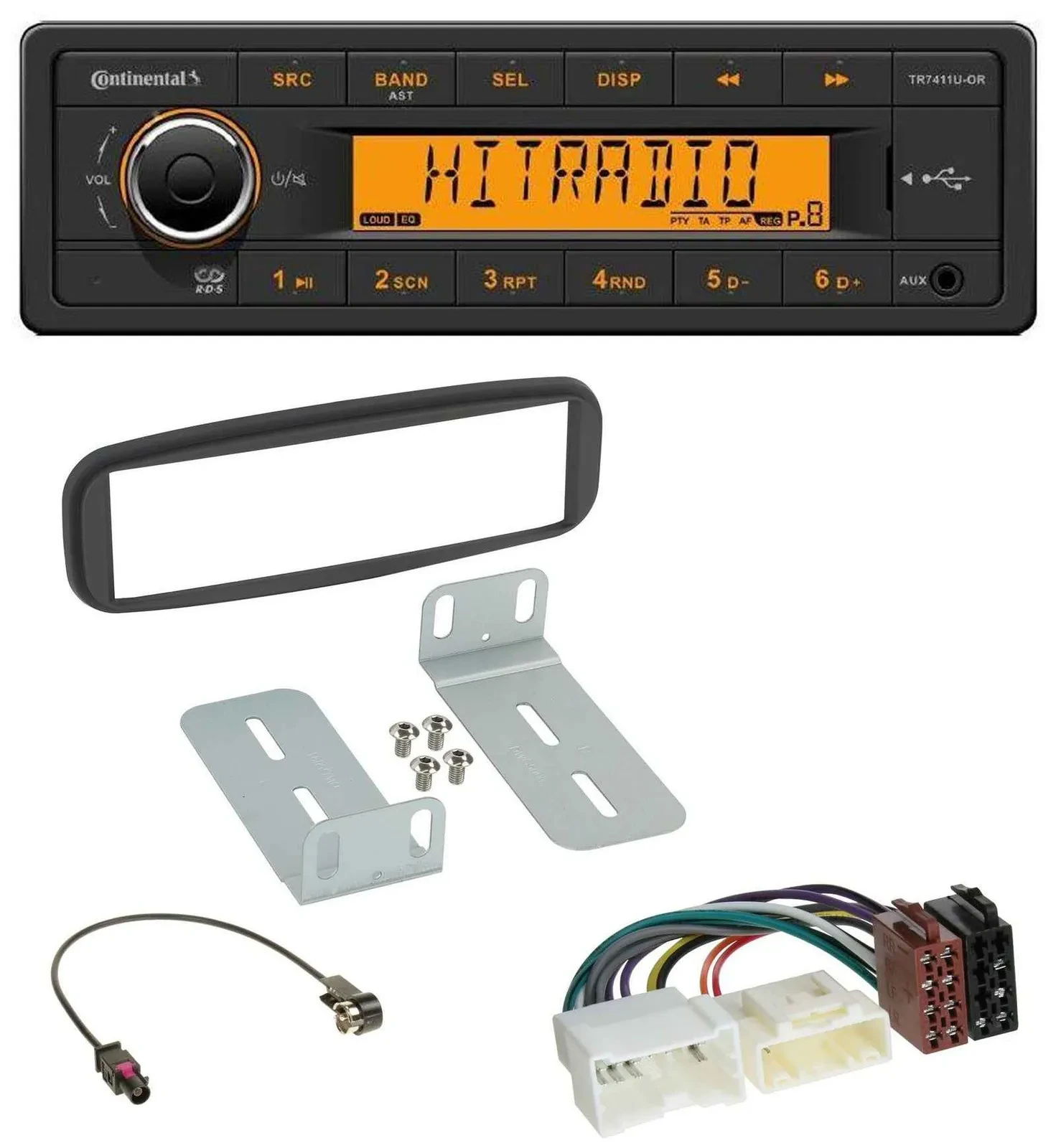 Автомагнитола для Renault Clio (2012–2017) Continental 1-DIN, USB, AUX, MP3