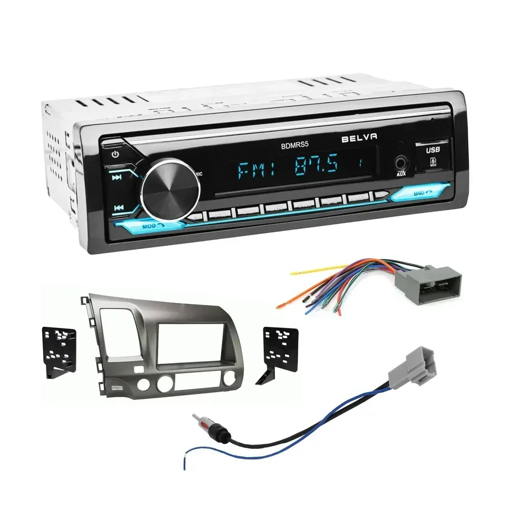 Установочный комплект для автомагнитолы Belva BDMRS5 для Honda Civic 2009–2011, Single DIN, без штатного усилителя