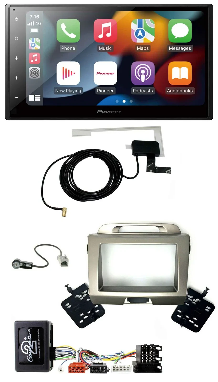 Автомагнитола Pioneer 2DIN USB Bluetooth DAB с навигацией для Kia Sportage 3 (2010–2015)