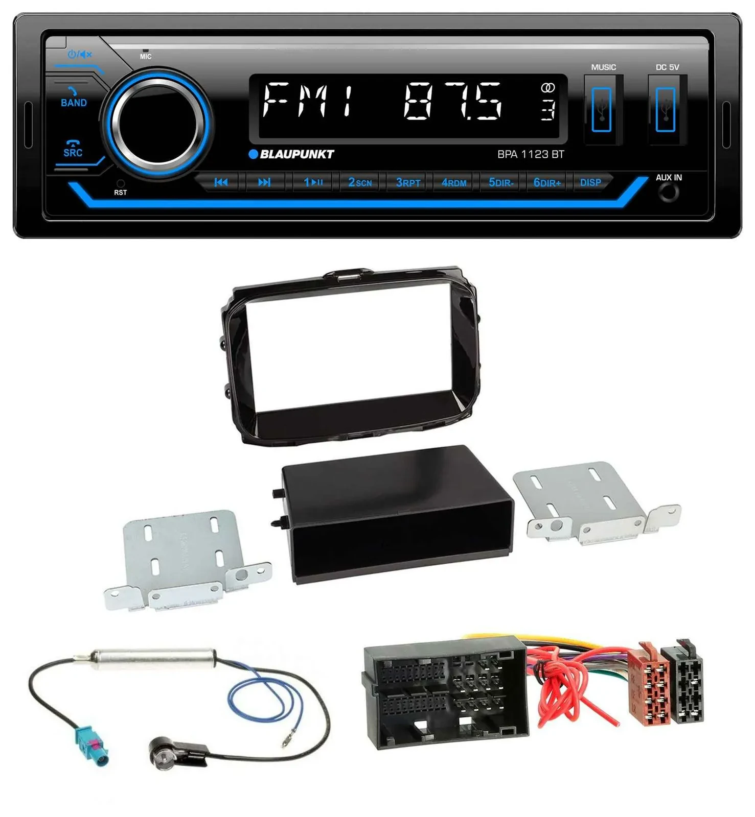 Blaupunkt MP3 Bluetooth USB AUX Autoradio für Alfa Giulietta 52 Pin ab 13 piano